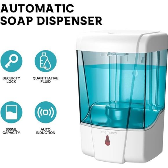 Automatic Soap Dispenser Wall Mount, Hand Sanitizer Dispenser 600ml/20oz - Picture 2 of 6
